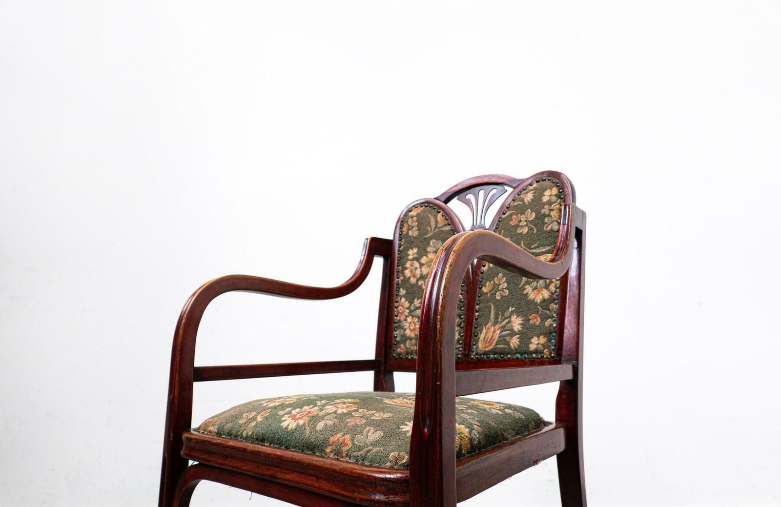 Bentwood Armchair By Thonet, Beech And Fabric, 1930s photo for sale