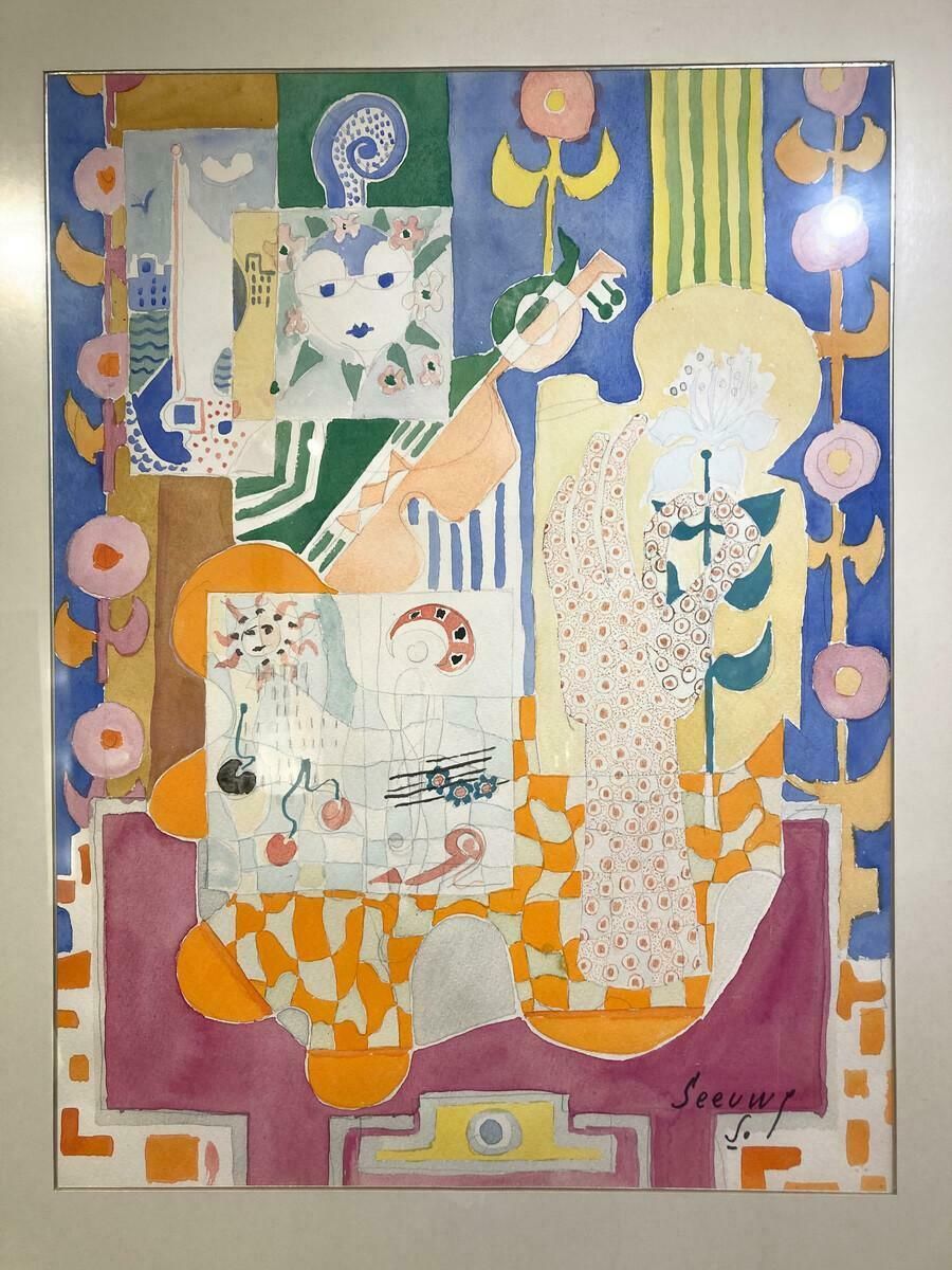 Jos Seeuws (1912 2003) Painting, Belgium, 1970s   Watercolour photo for sale