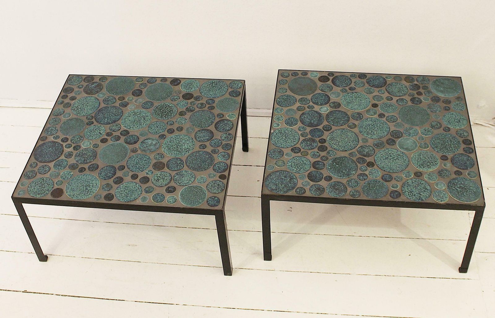 Pair Of Contemporain Ceramic Coffee Tables By Aliette Vliers photo Furniture