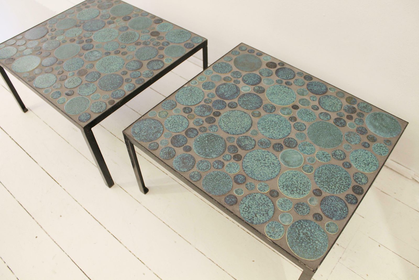 Pair Of Contemporain Ceramic Coffee Tables By Aliette Vliers photo 2972.0