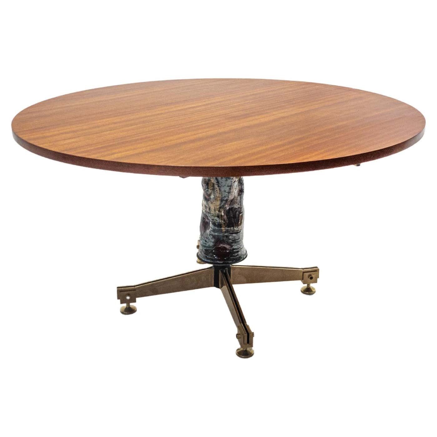 Wood And Ceramic Extendable Dining Table Melchiorre Bega & Pietro Melandri