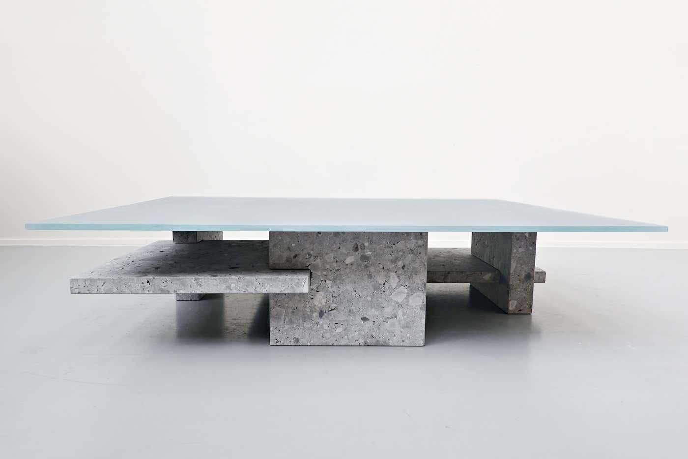 Coffee Table, Ceppo Di Gre And Glass, Designed By Iceberg Architecture Studio photo vinterior