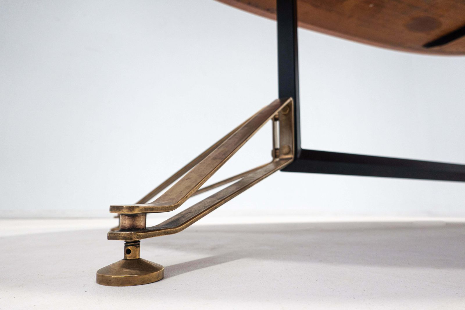 Mid Century Modern Italian Dining Table, Wood And Brass, 1960s photo Furniture