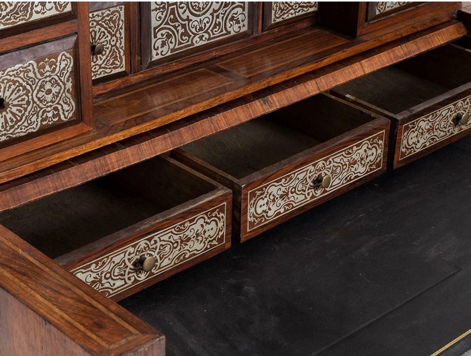 Gorgeous 18th Century Tin Marquetry Writing Desk/ Cabinet photo 16954.0