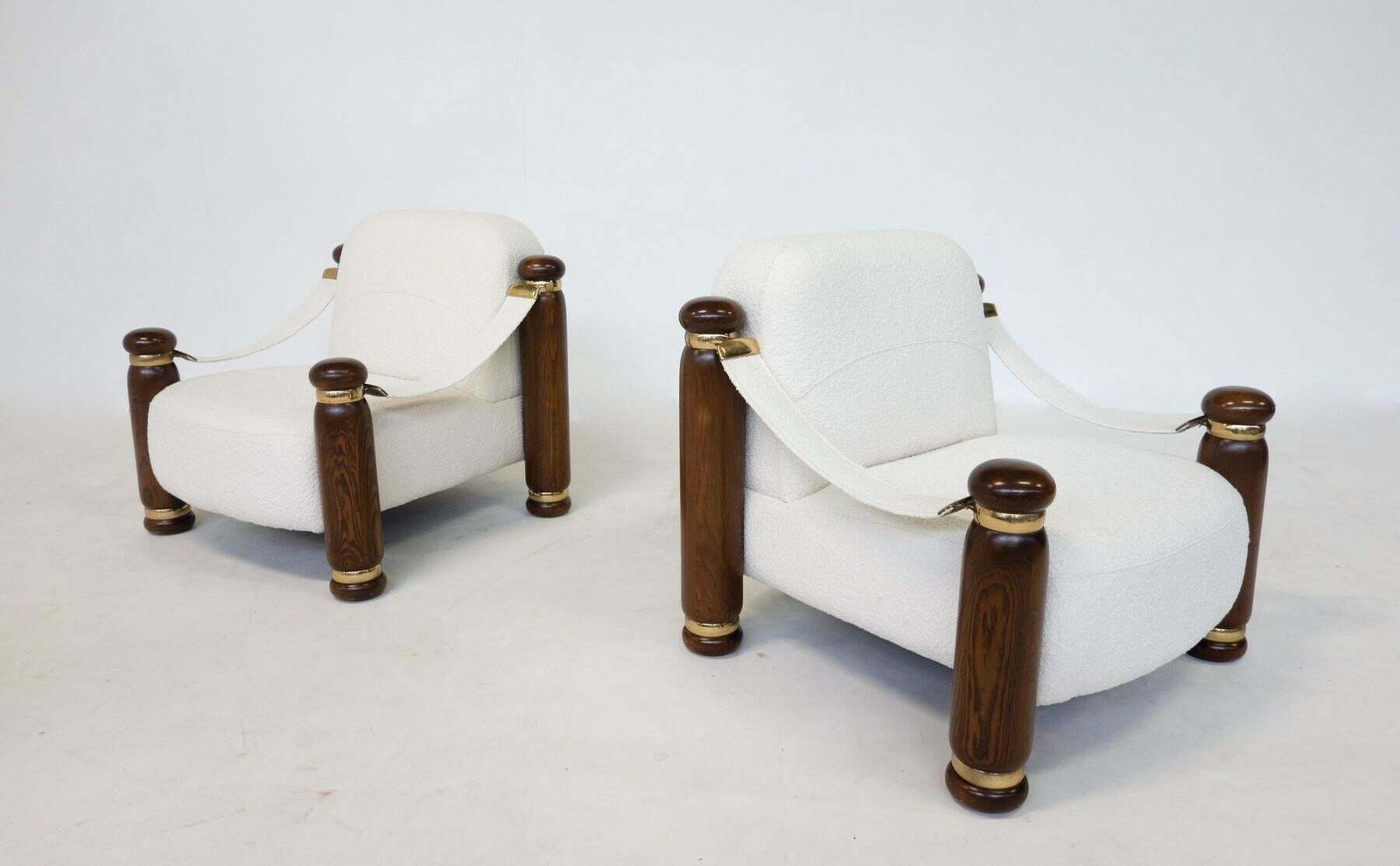 Mid Century Modern Pair Of Armchairs, Italy, 1970s  New Upholstery photo buy