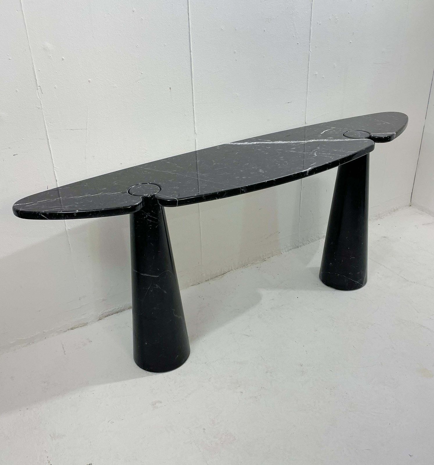 Angelo Mangiarotti "Eros" Black Marble Console In Nero Marquina, 1970s photo 15100.0