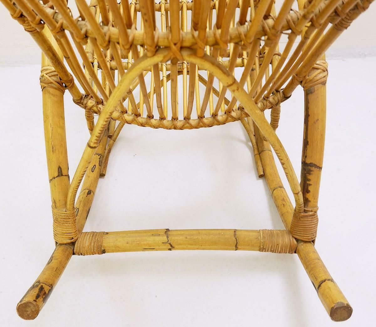 Rattan Rocking Chair By Rohe Noordwolde, A Pair Available photo buy