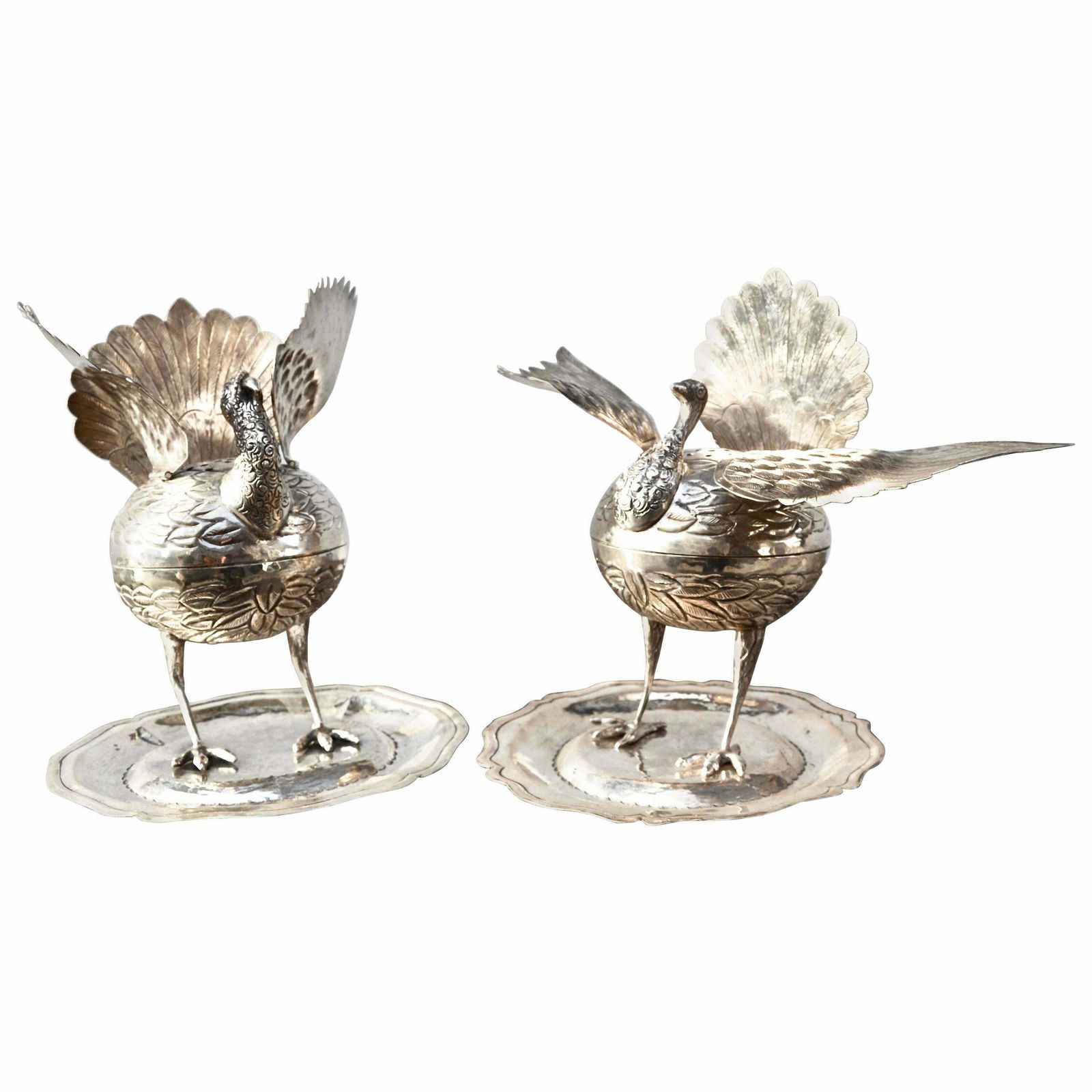 Pair Of South American Perfume Or Incense Burners In Silver