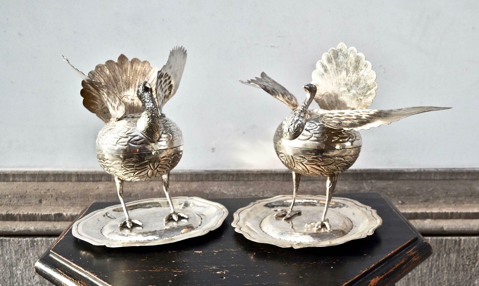 Pair Of South American Perfume Or Incense Burners In Silver photo furniture