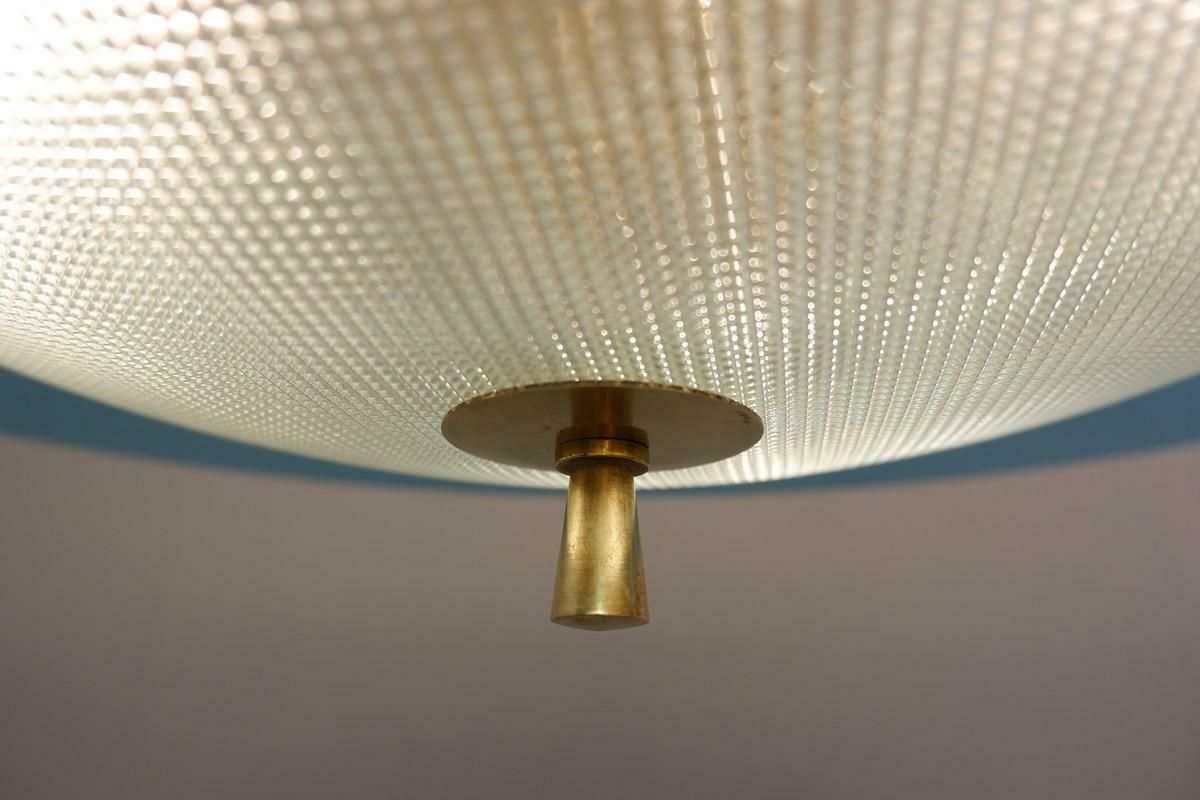 Saucer Shaped Chandelier In The Style Fontana Arte, Italy, 1960s photo Lighting