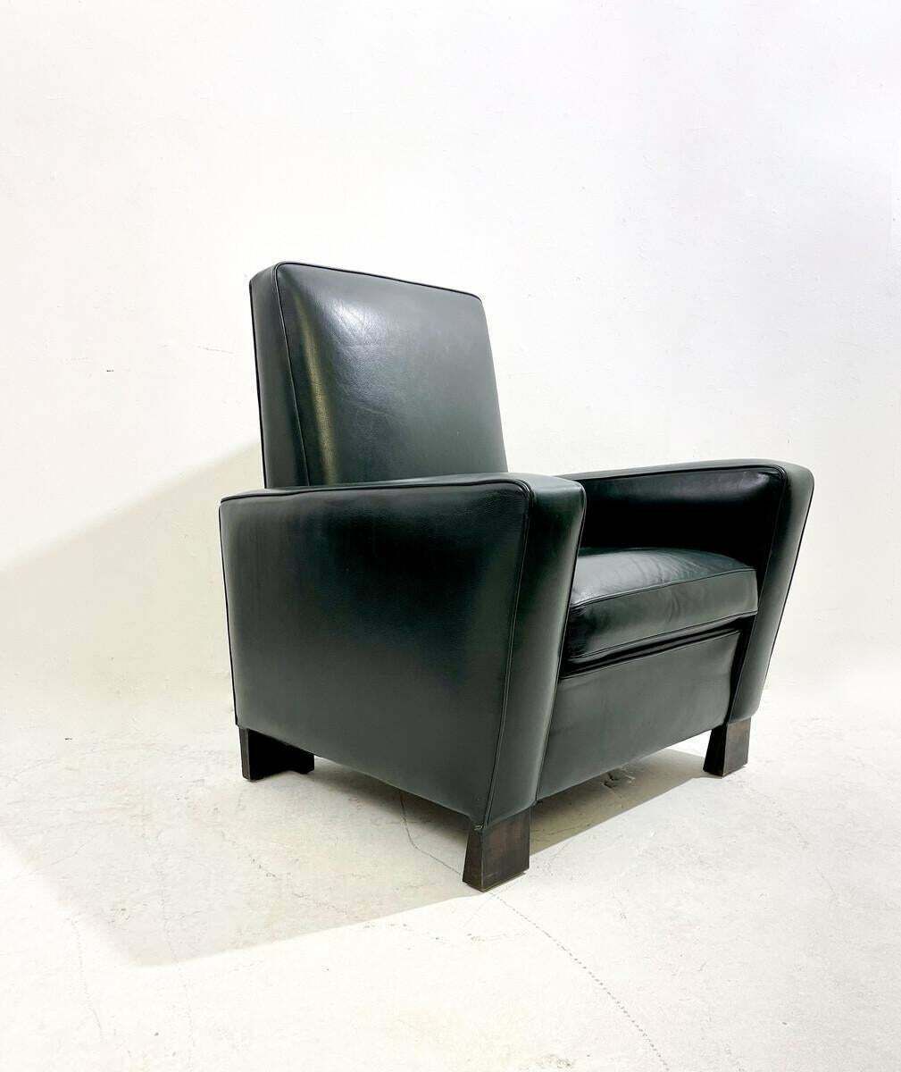 Mid Century Modern Armchair By Emiel Veranneman, Wood And Leather, 1958 photo 3497.0