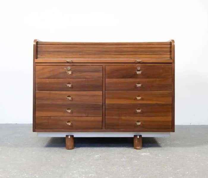 photo furniture Mid Century Modern Desk Table By Gianfranco Frattini For Bernini, Italy, 1960s