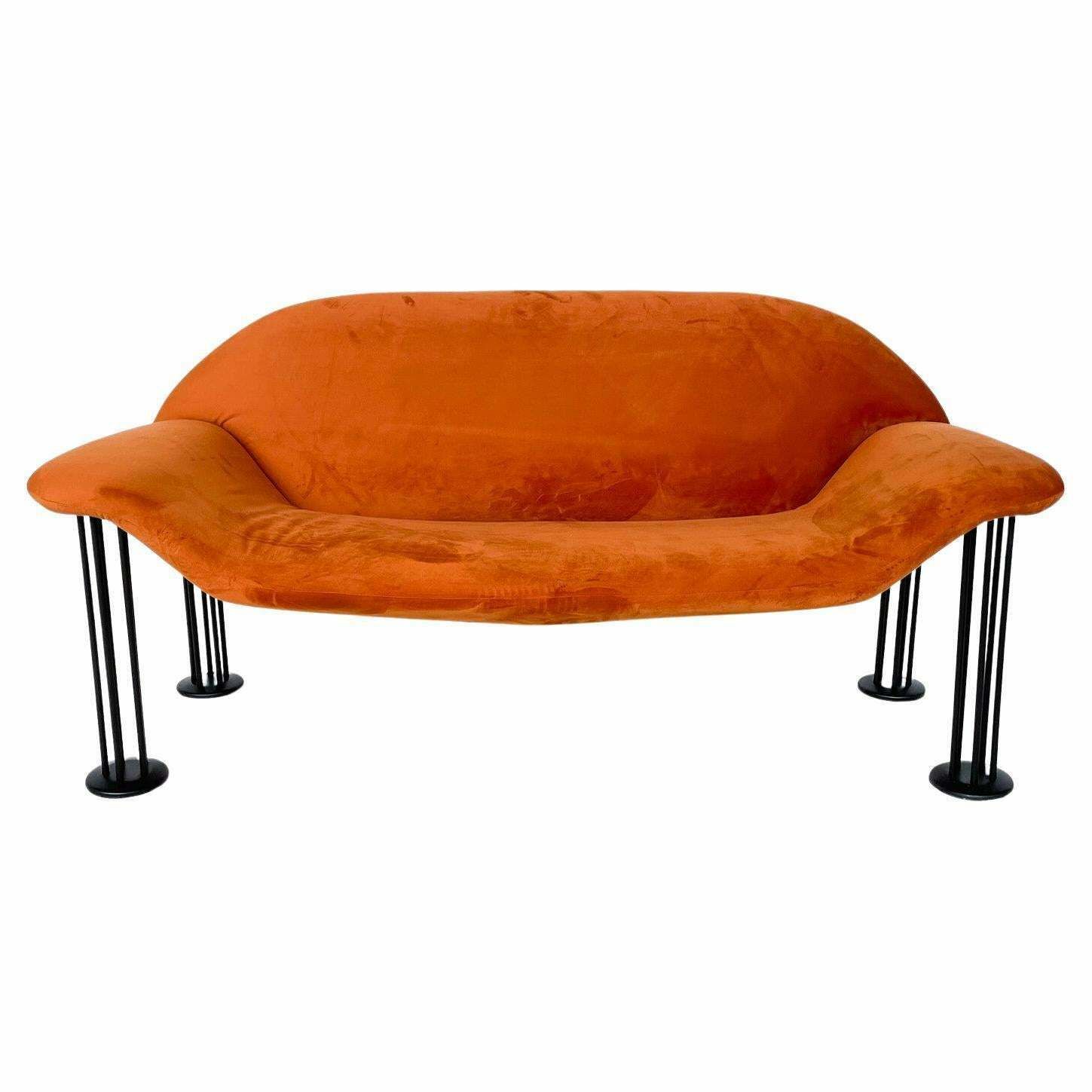 Mid Century Modern Orange Sofa By Burkhard Vogtherr For Hain + Tohme