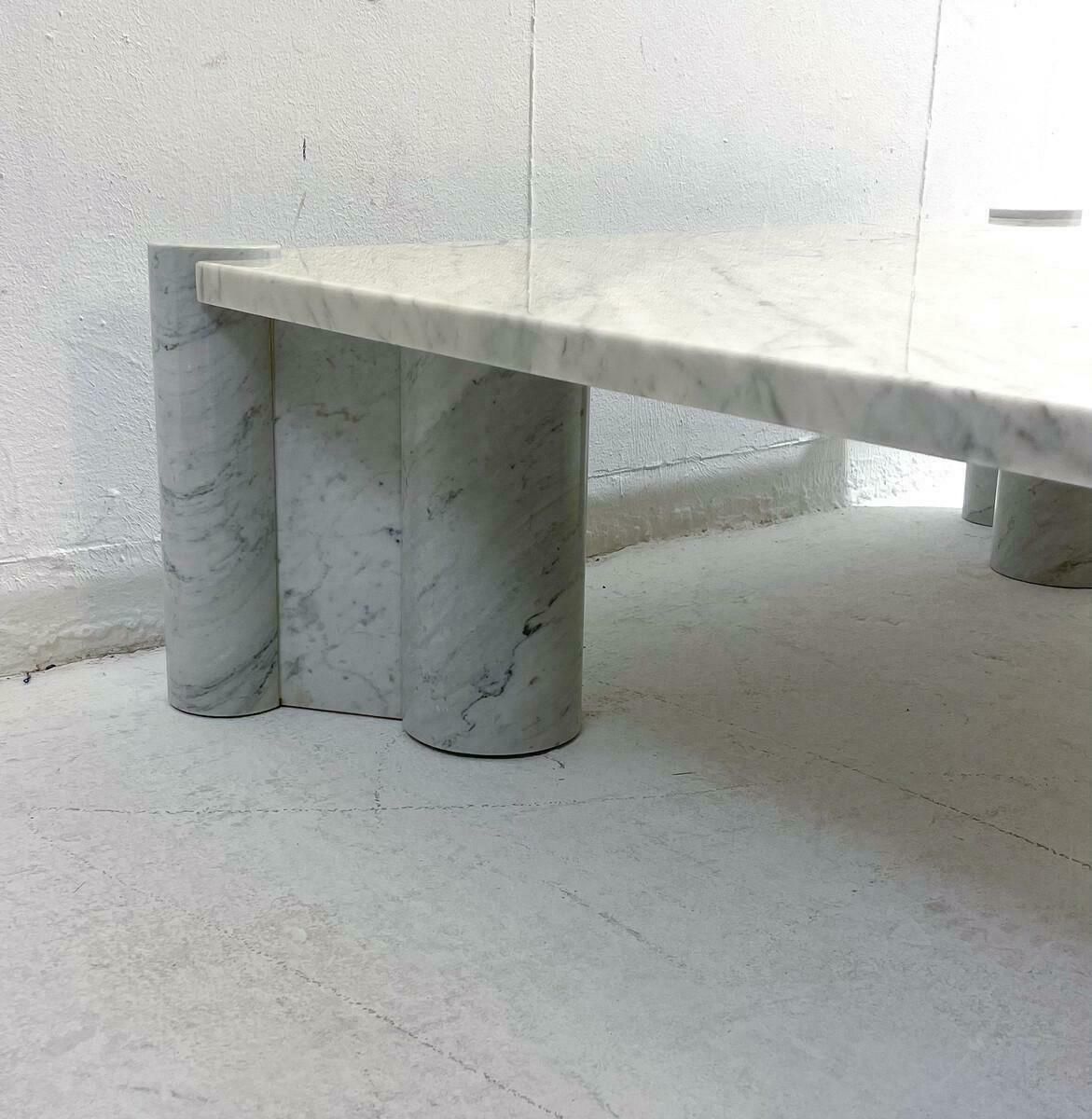 White Carrara Marble Jumbo Coffee Table By Gae Aulenti For Knoll Inc, 1960s photo furniture