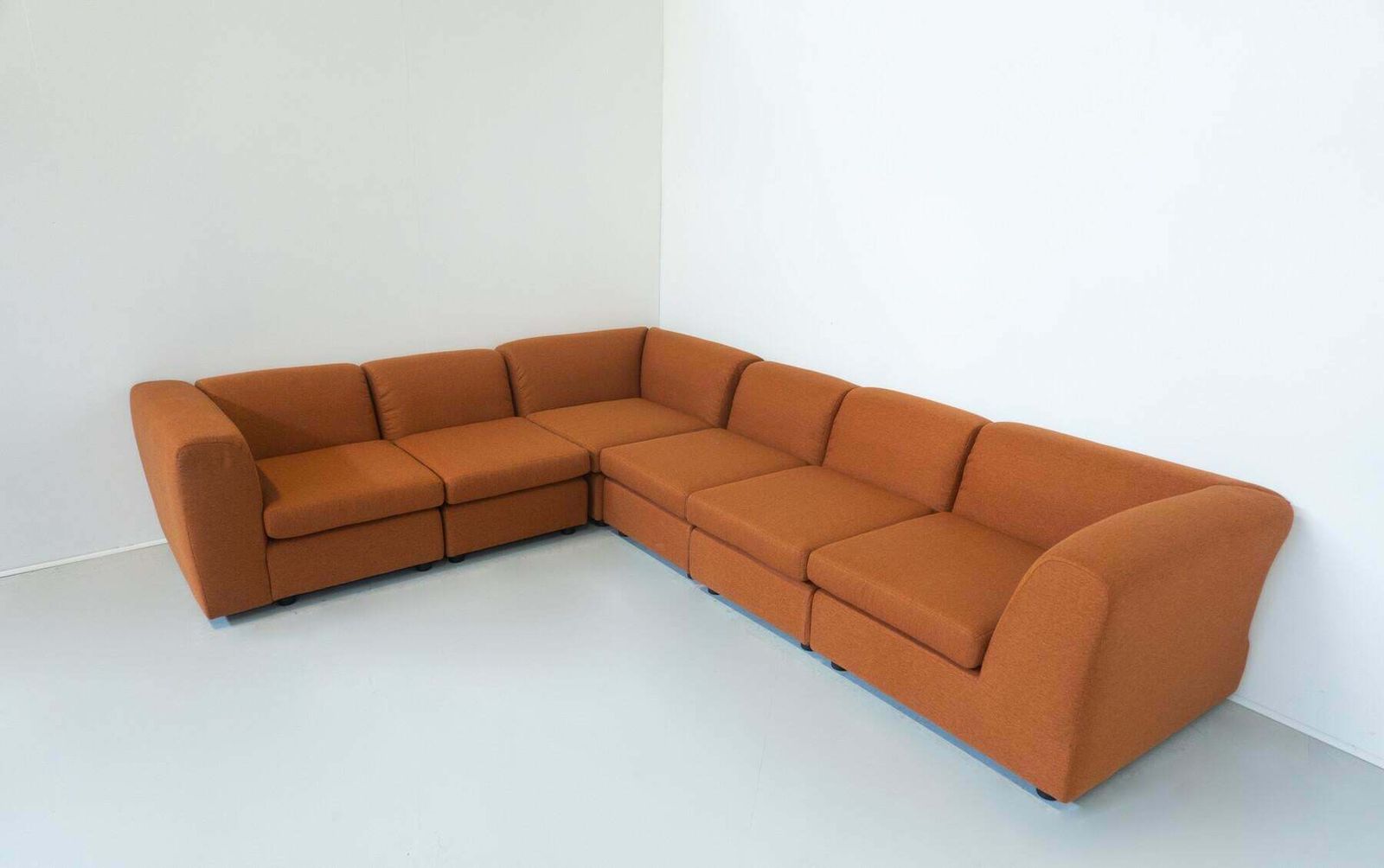 Mid Century Modern Orange Modular Sofa, Italy, 1960s   New Upholstery photo 9219.0