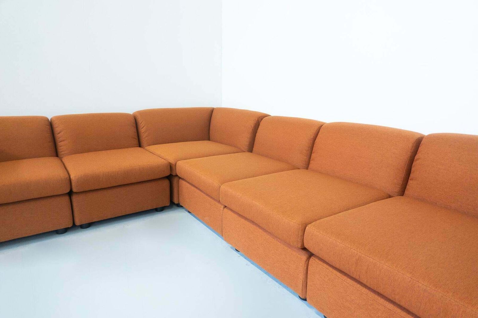 Mid Century Modern Orange Modular Sofa, Italy, 1960s   New Upholstery photo buy