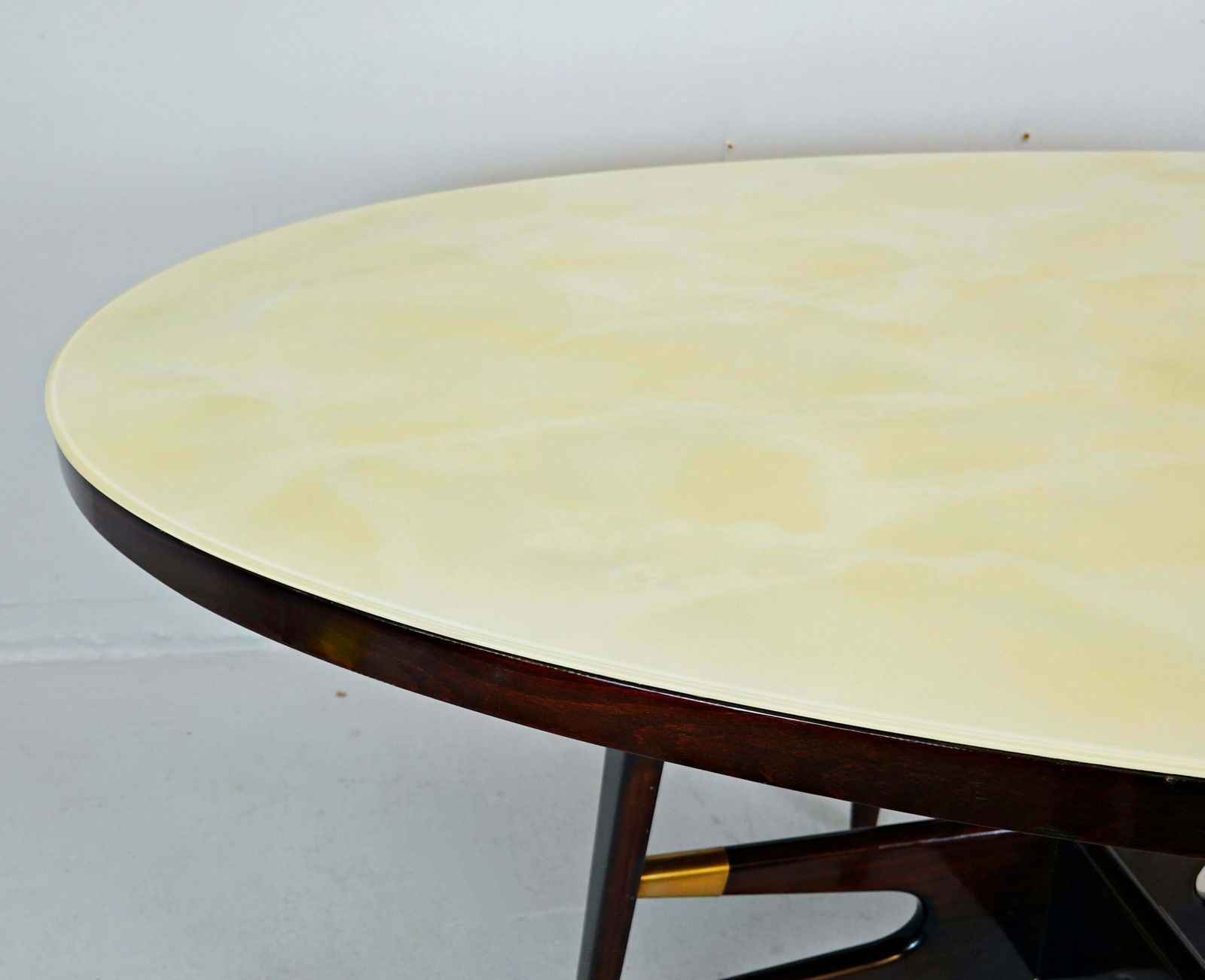 Mid Century Modern Italian Dining Table, Marbled Glass, 1950s photo Furniture