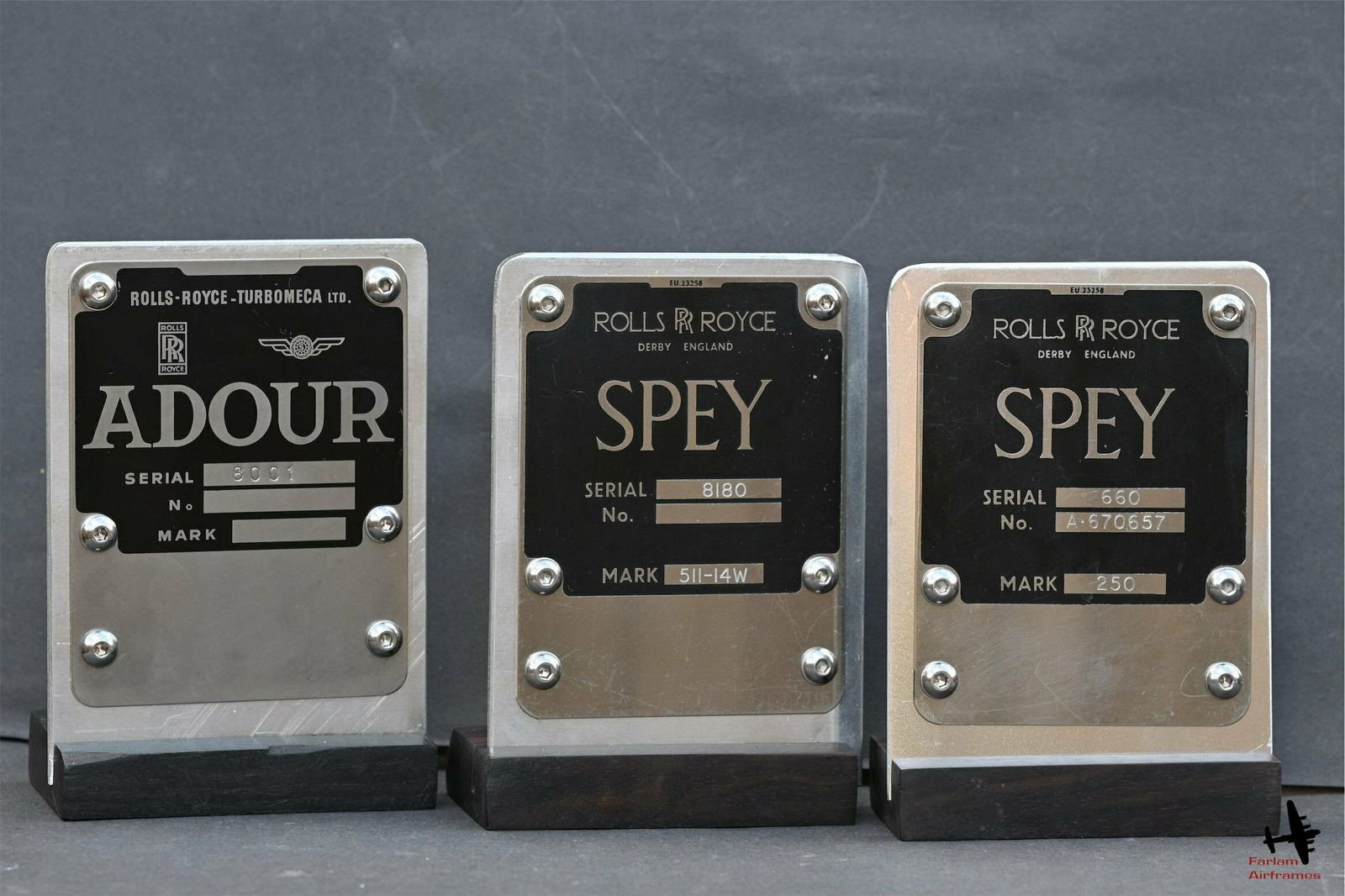 Rolls Royce Spey Aircraft Engine Data Plate photo Home Decor