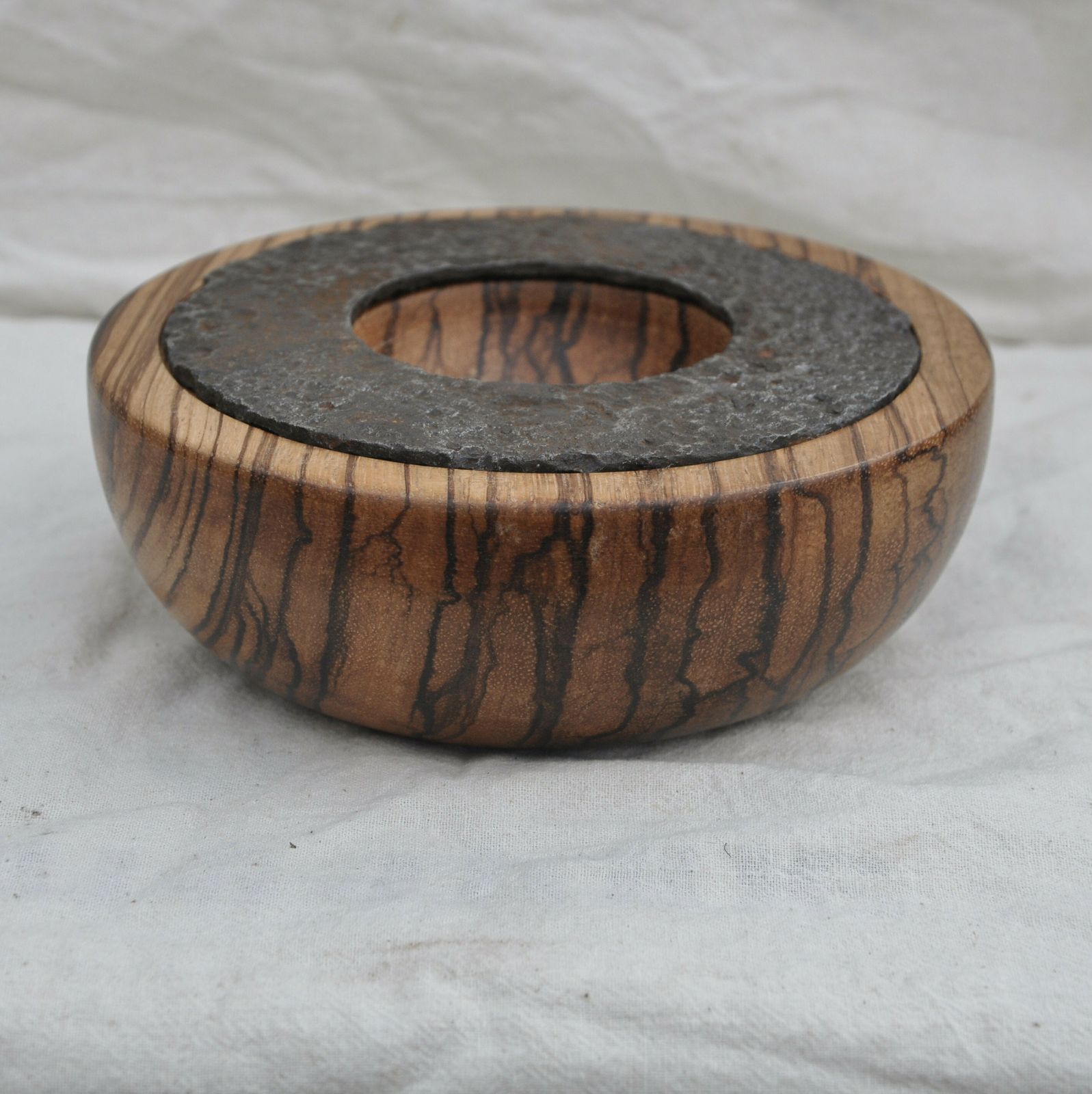 Bowl Made From An Airspeed Horsa Relic Mounted In Zebrano Wood