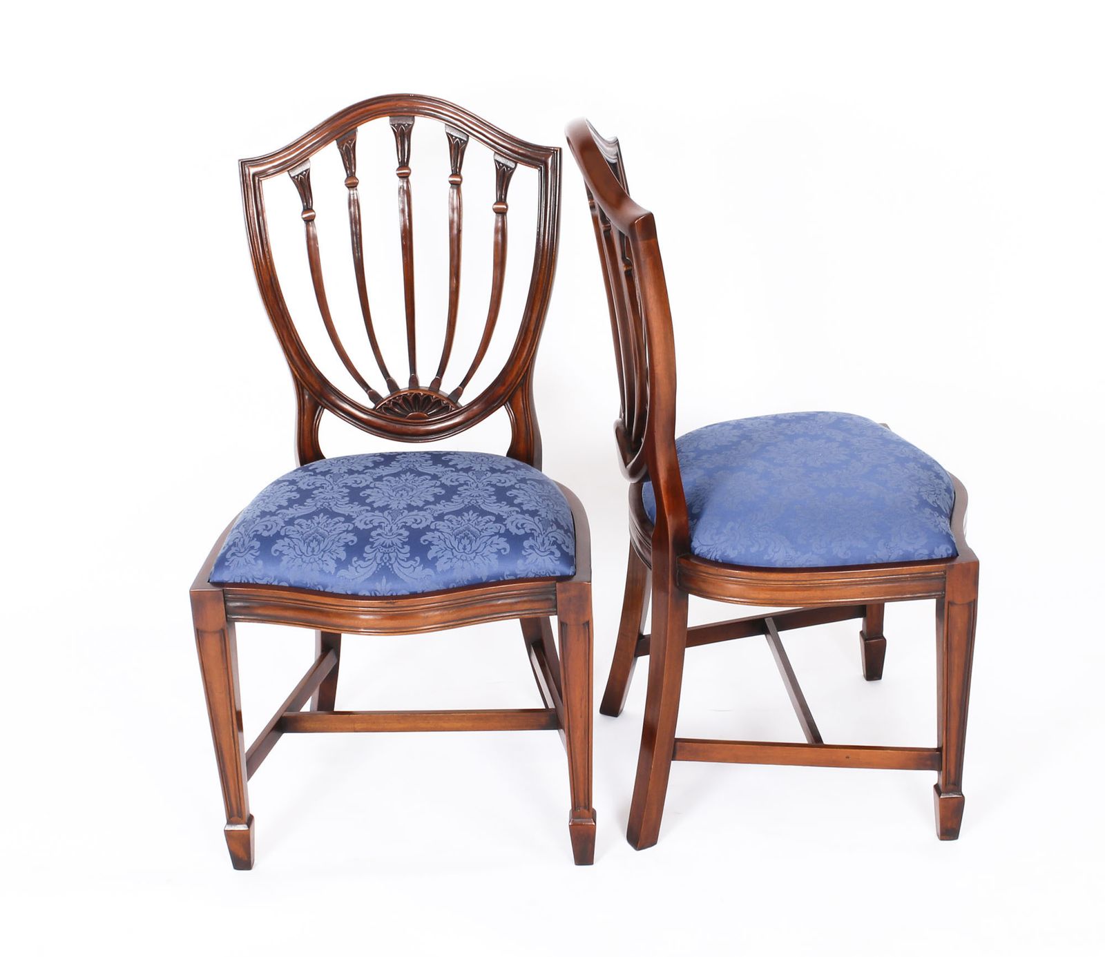 photo vinterior Set 12 English Hepplewhite Revival Dining Chairs 20th Century