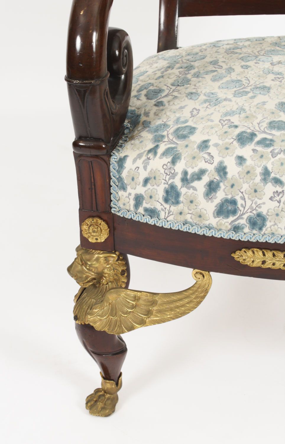 3500.0 Antique Pair Ormolu Mounted Armchairs Empire Revival C1870 19th C photo