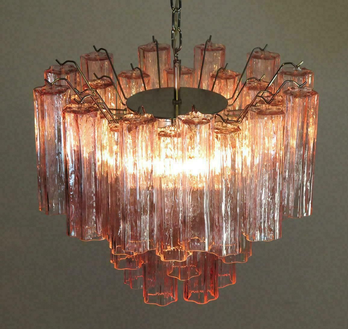 Pair Of 36 Tronchi Chandelier Style Toni Zuccheri For Venini, Murano, 1980 photo buy