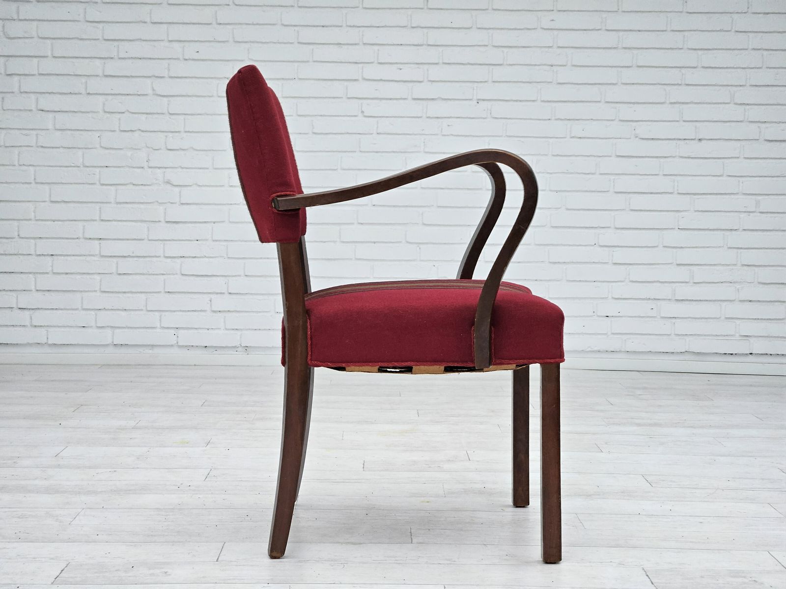 780.0 1950s, Pair Of Danish Armchairs, Riginal Very Good Condition, Ash Wood. photo