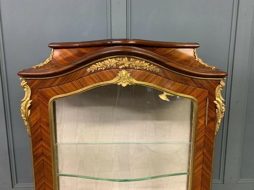 Superb 19th Century French Kingwood Parquetry Vitrine photo vintage