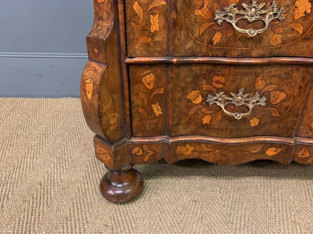 18th Century Dutch Marquetry Walnut Bureau photo for sale