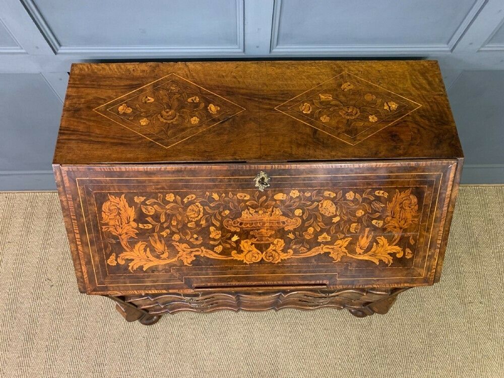 18th Century Dutch Marquetry Walnut Bureau photo Furniture