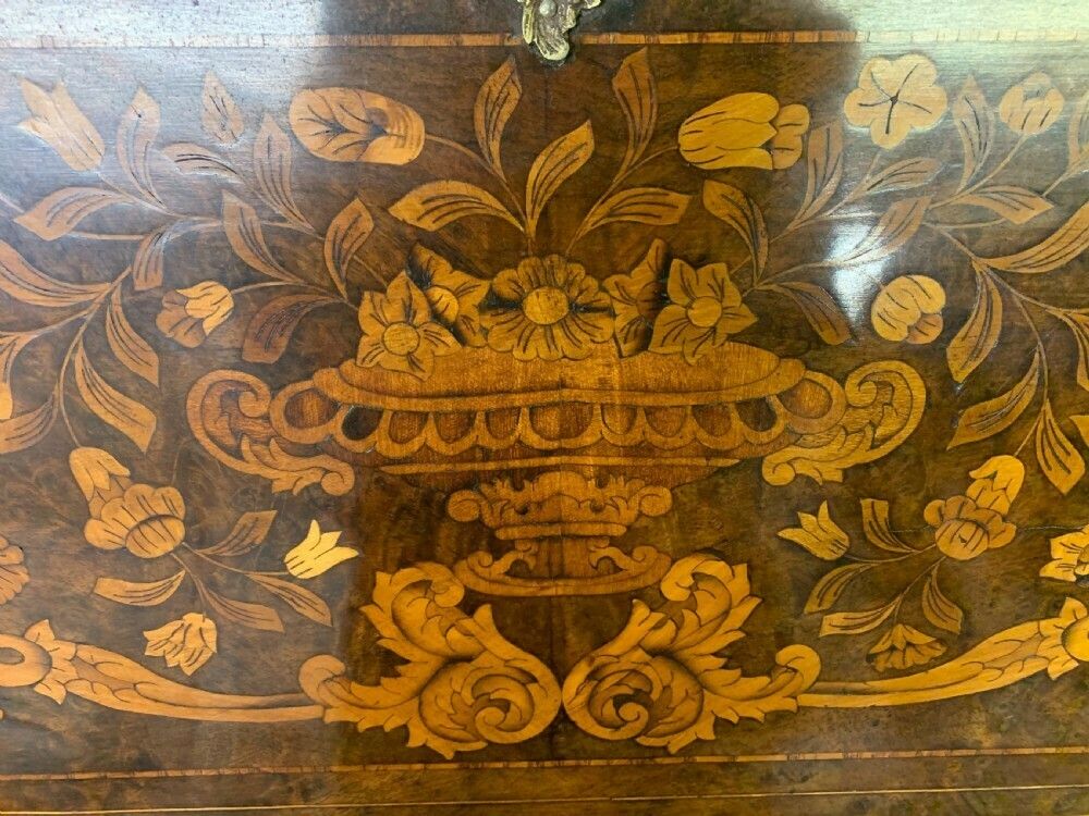 18th Century Dutch Marquetry Walnut Bureau photo 5950.0