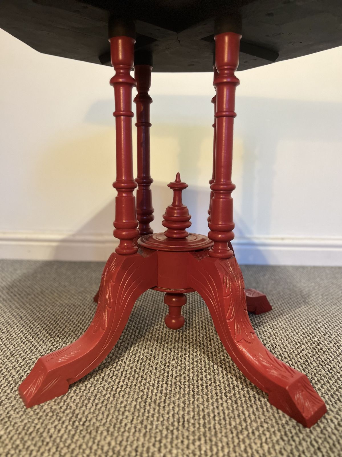 Red Edwardian Octagonal Table photo for sale