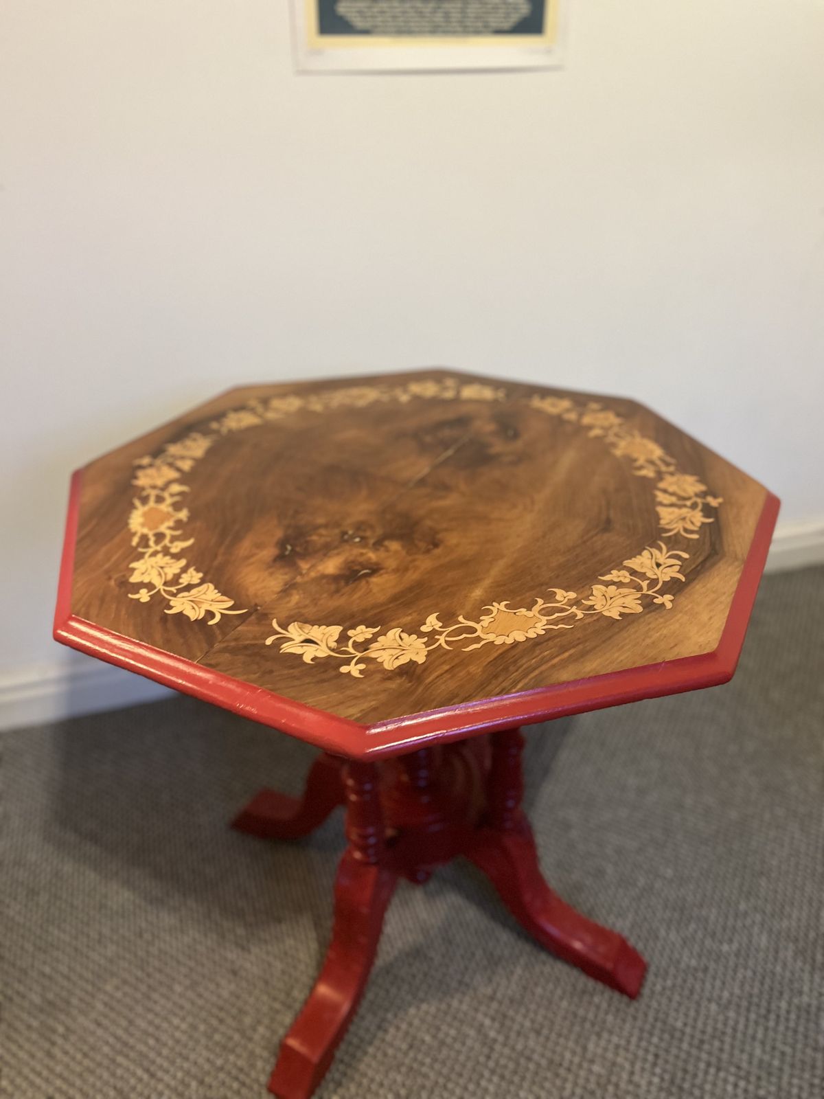 Red Edwardian Octagonal Table photo Furniture