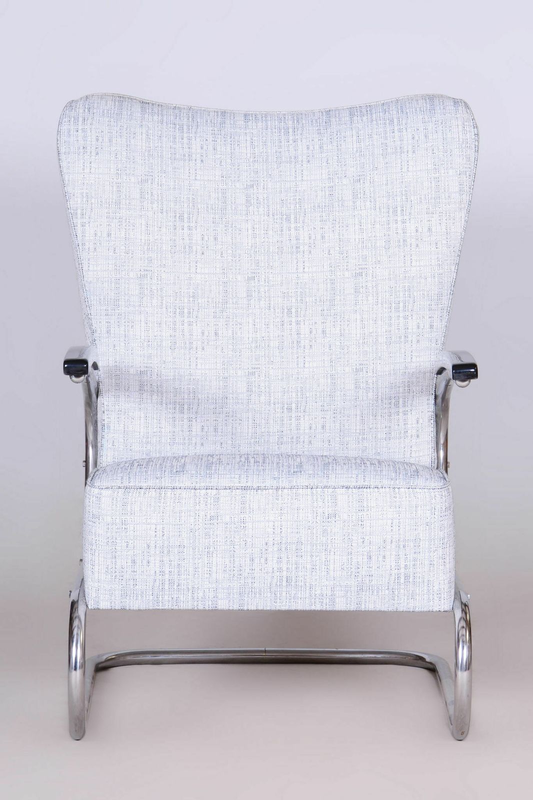 Restored Bauhaus Armchair By Kovona, Chrom Plated Steel, Germany, 1930s photo vinterior