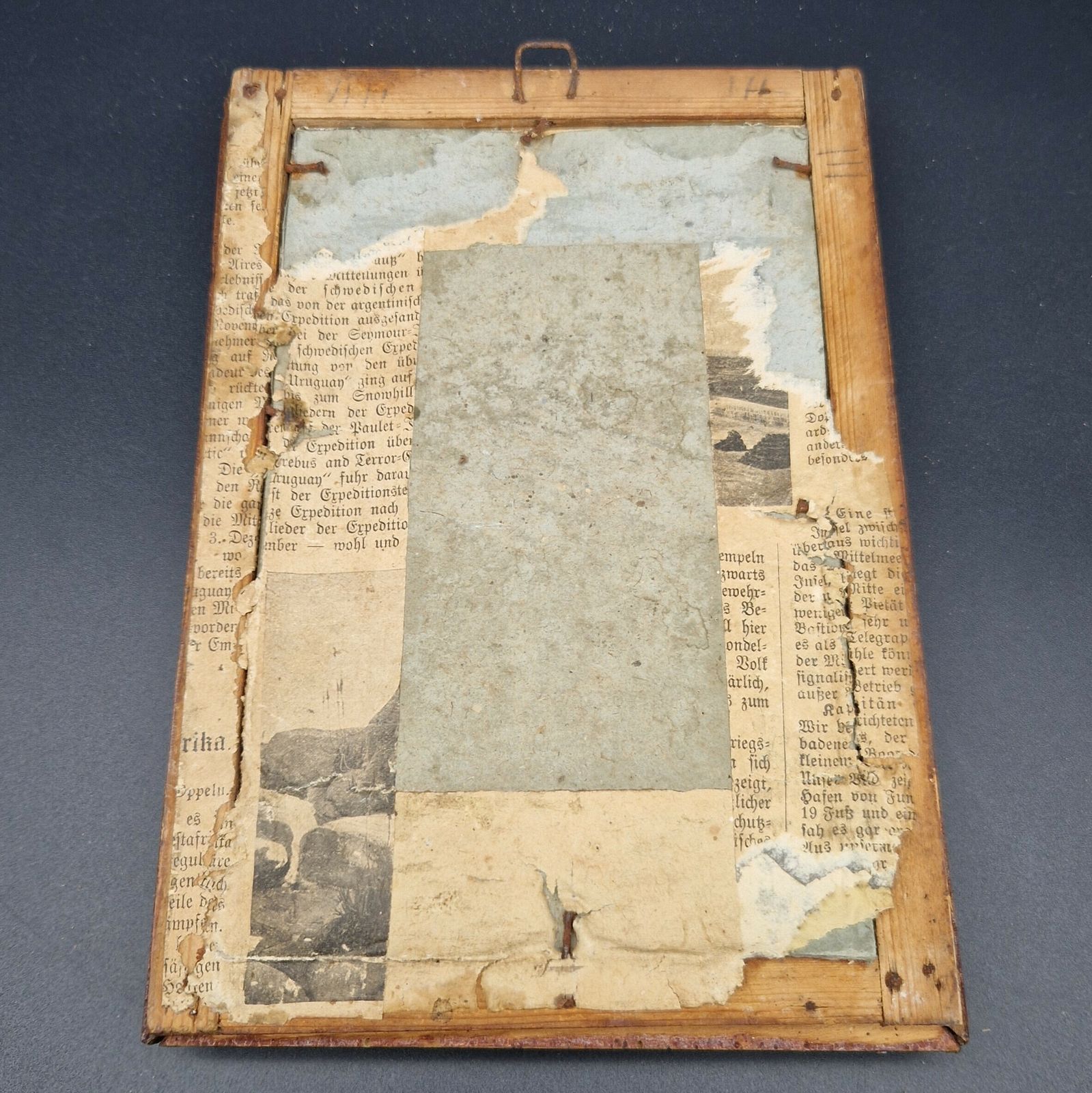 Wooden Picture Frame. Tramp Art Wood Frame. 1850   1880 photo furniture