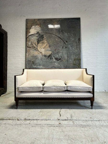 photo for sale 19thc Antique Country House Sofa   Fully Restored In Hand Dyed A Tiffany Leather