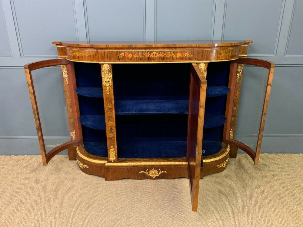 3650.0 Victorian Burr Walnut Marquetry Credenza photo