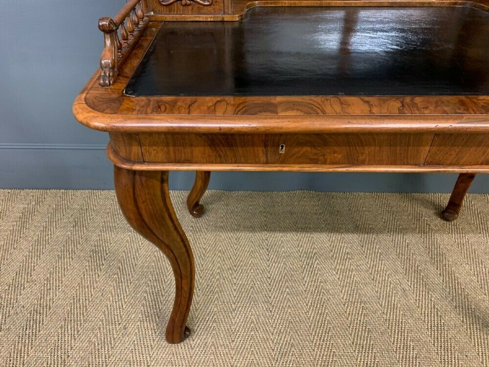 Furniture 19th Century Burr Walnut Bonheur Du Jour photo