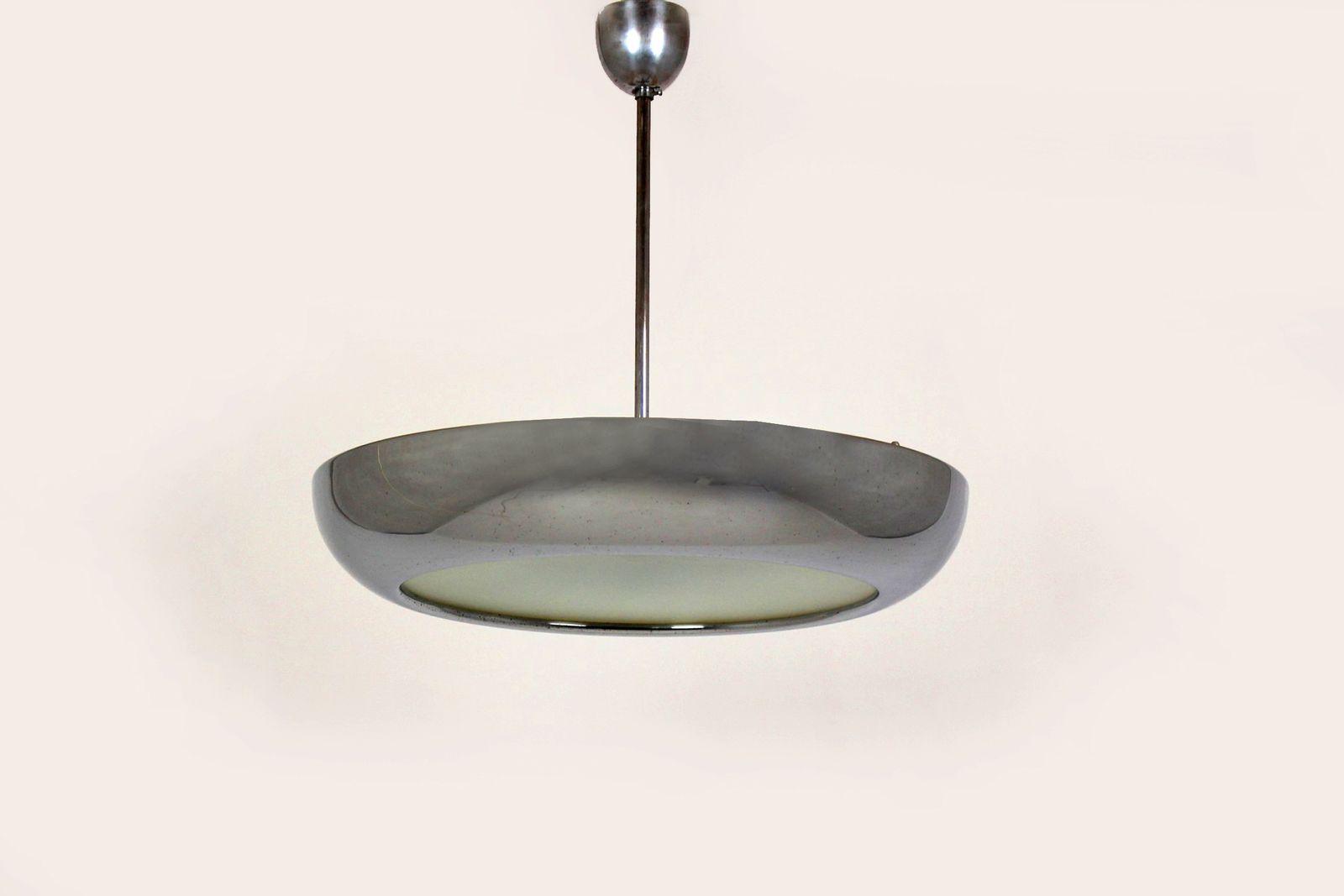 Bauhaus Functionalist Ufo Pendant Lamp By Josef Hurka For Napako, 1930s