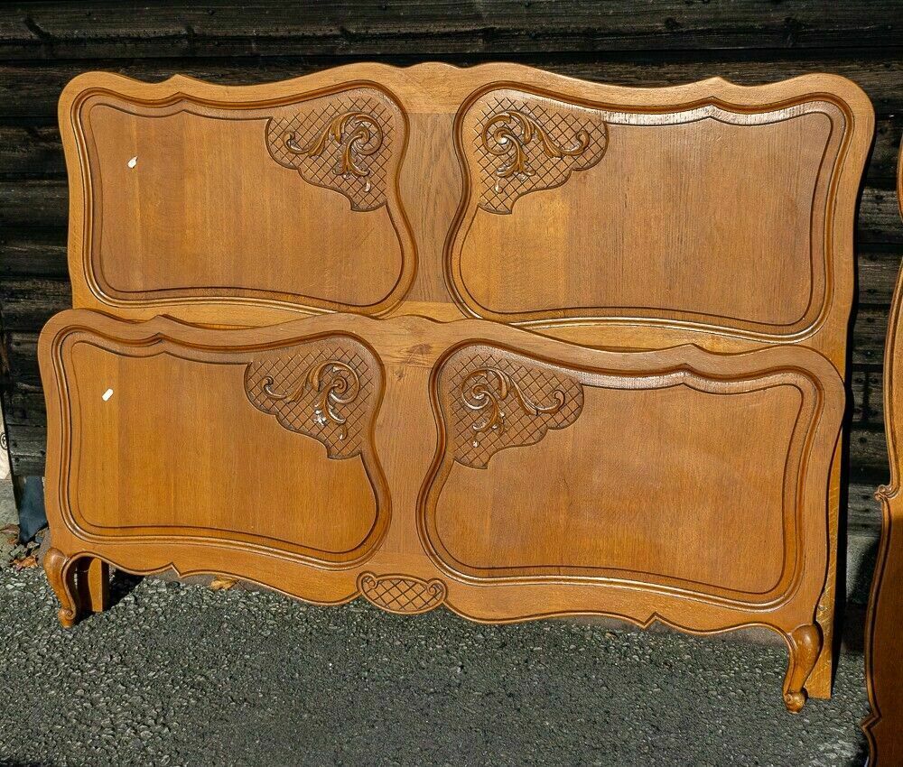 French Louis XV Style Carved Honey Oak Double Bed Frame  W1 B147 photo furniture