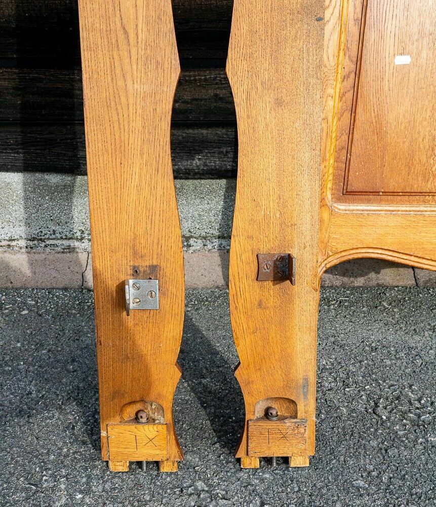 photo for sale French Louis XV Style Carved Honey Oak Double Bed Frame  W1 B666