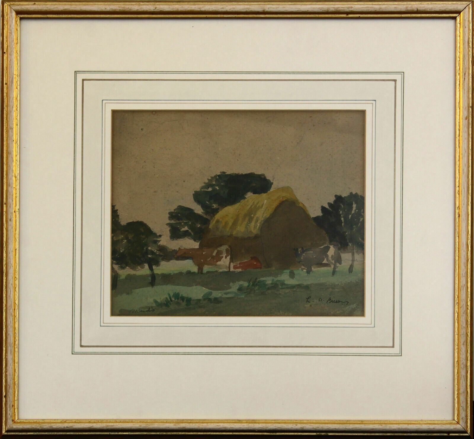 Watercolour And Pastel By Leonard Orsini Bussey. Titled "Mauds" (Farm Wigton).