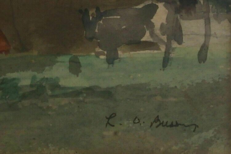 Watercolour And Pastel By Leonard Orsini Bussey. Titled "Mauds" (Farm Wigton). photo for sale