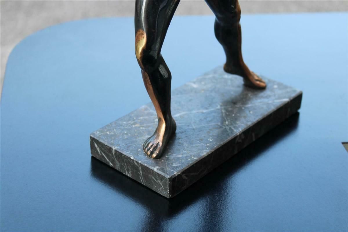 Aged Metal Figurative Sculpture Of Gladiator Roman Warrior 1950s photo buy