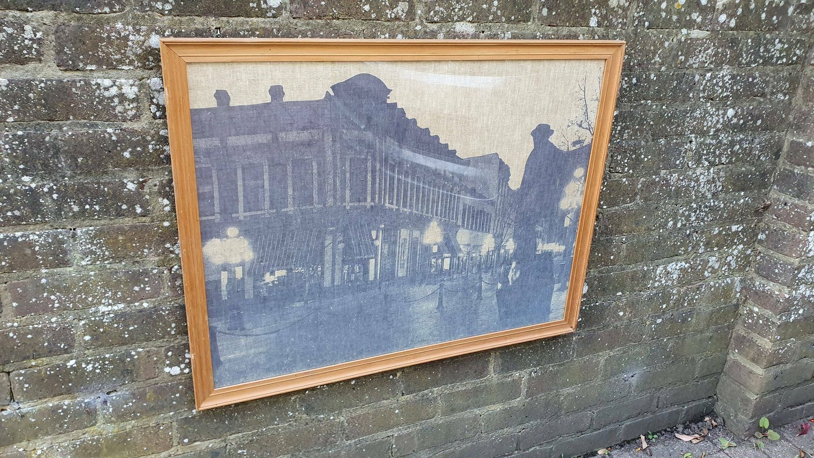 Multi Media Print On Linen/Canvas   Vintage, Large, Framed, Glazed   Townscape photo furniture