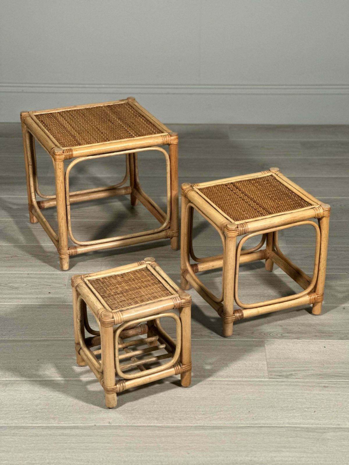 photo furniture Mid 20th Century Bamboo Nest Of Tables