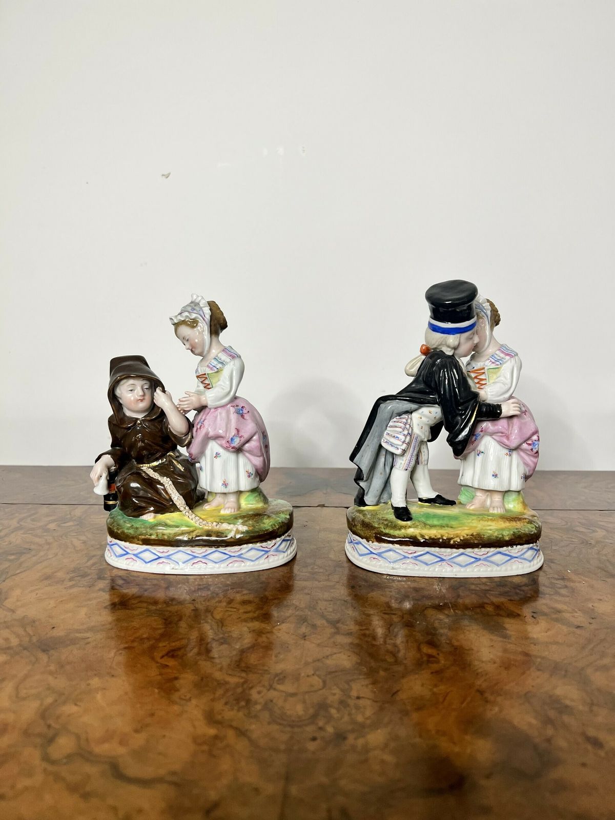 Pair Of Victorian Continental Quality Porcelain Figures photo for sale