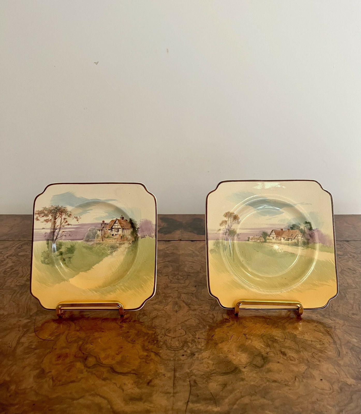 Lovely Set Of Seven Antique Royal Doulton Sandwich Plates photo vinterior