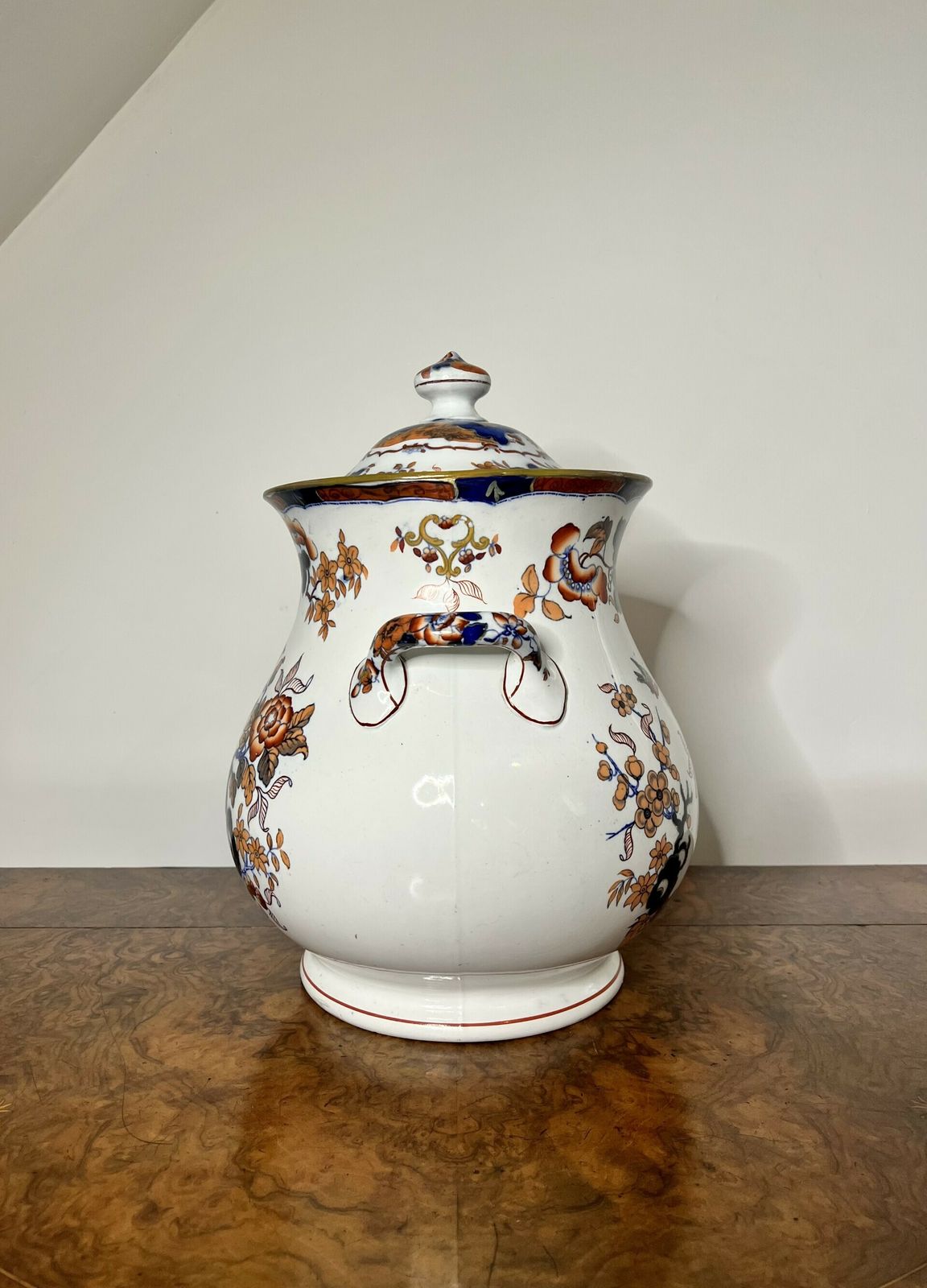 Unusual Large Antique Japanese Imari Lidded Vase photo for sale