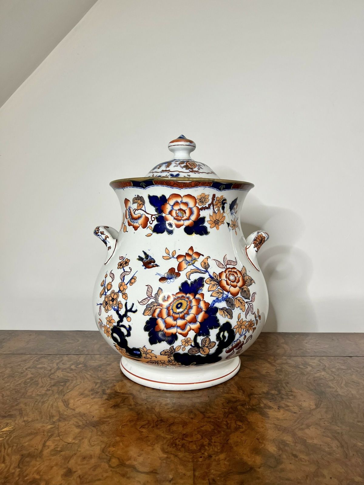 Unusual Large Antique Japanese Imari Lidded Vase